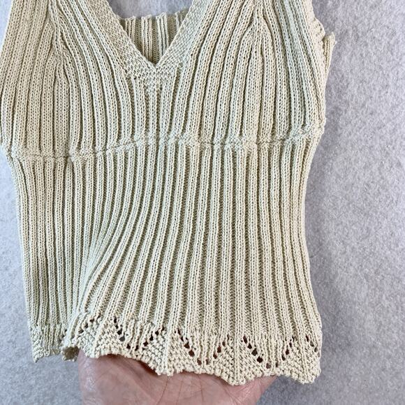 Womens Babydoll Crochet Tank Top Sz XS/S Boho Beachy Festival Romantic Hippie - Picture 2 of 8